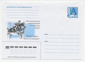 Postal stationery Belarus 2001 Horse jumping - World Championships