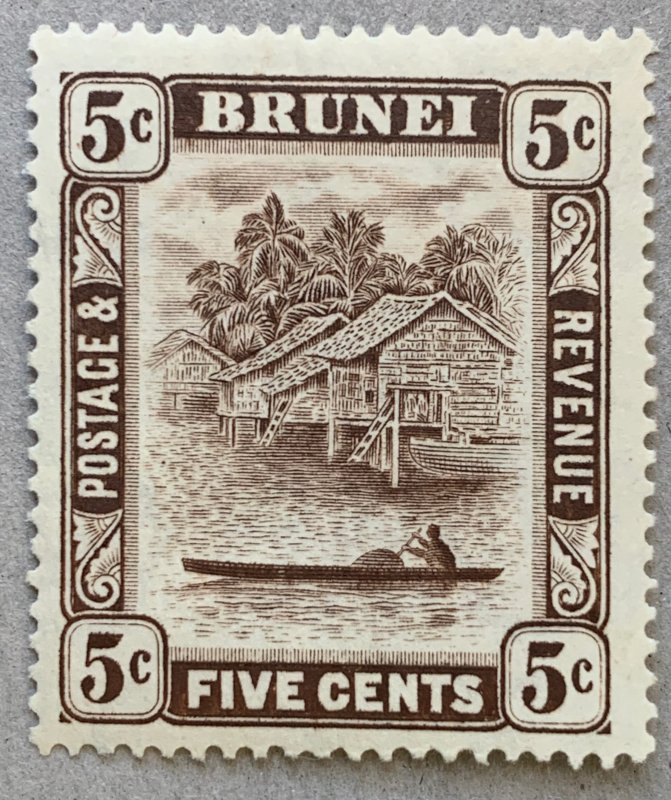 Brunei 1933 5c chocolate brown, unused.  Scott 51,  CV $25.00.   SG 68