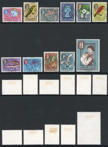 St Helena SG176a/189a QEII 1961-65 Part Set of 11 Chalk Surface Paper Used