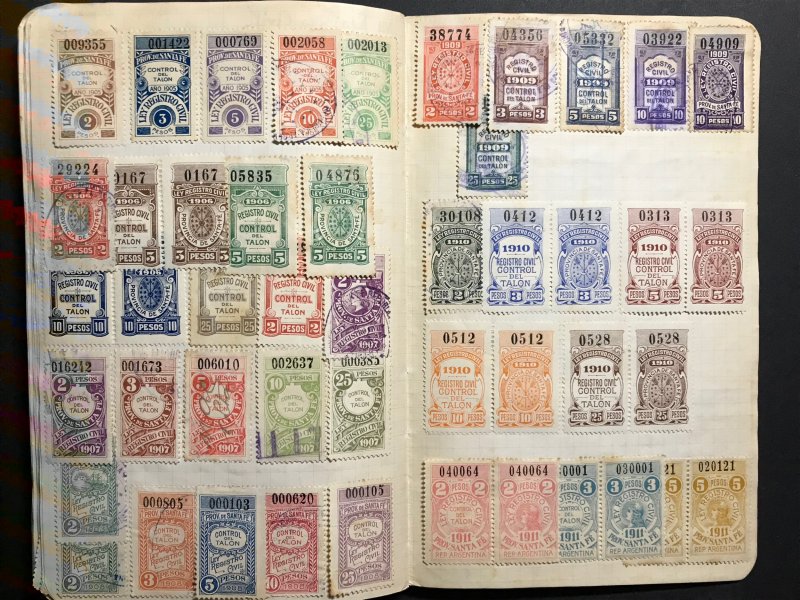 Argentina Revenue Stamps Mint/Used 1884-1912 (1100 Stamps)