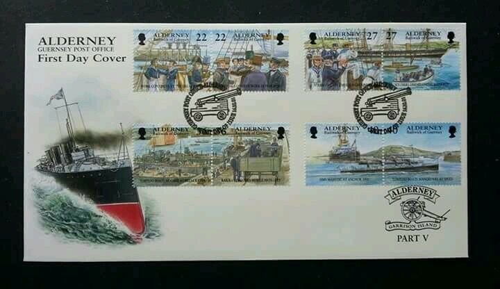 Alderney Island Part V 2001 Ship Boat Port Transport (stamp FDC)