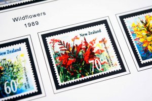 COLOR PRINTED NEW ZEALAND 1967-1989 STAMP ALBUM PAGES (93 illustrated pages)