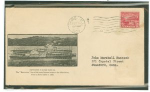 US 681 1929 2c Ohio River Canalization (single) on an addressed first day cover with a Cairo, Il cachet with a Stoutzenberg cach