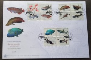 United Nation Endangered Species 2014 Shark Marine Fish Underwater Life (FDC)