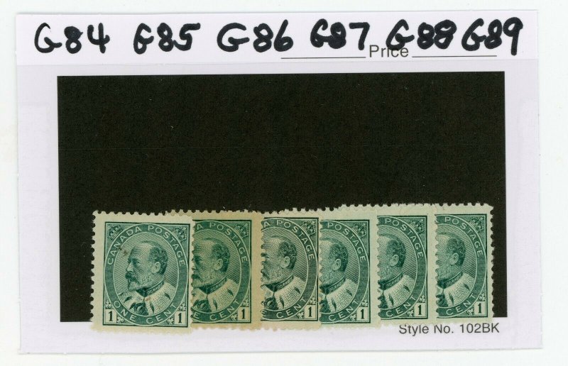 Canada 1903-08 KEVII Admiral 1¢ Green  Scott #89 MNH **G85**