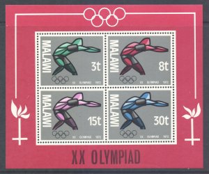 Malawi Scott 193a - SG MS422, 1972 Olympic Games Souvenir Sheet MH*