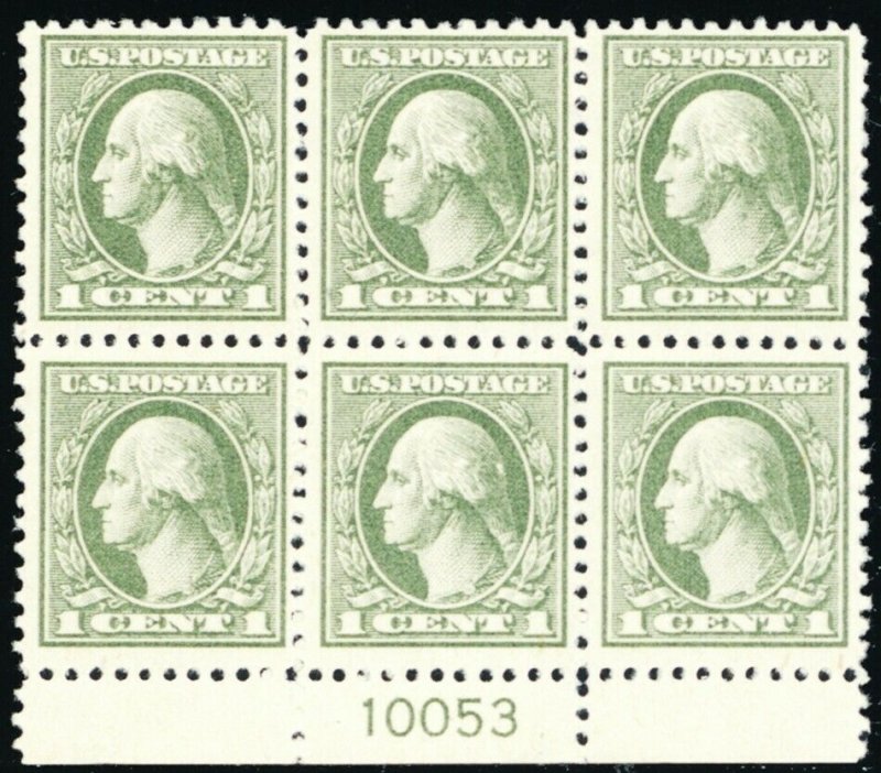 525, Mint NH VF 1¢ Scarce Plate Block of Six -- Stuart Katz