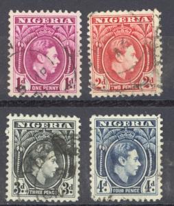 Nigeria Sc# 65-68 Used 1944 1p-4p KGV Definitives 