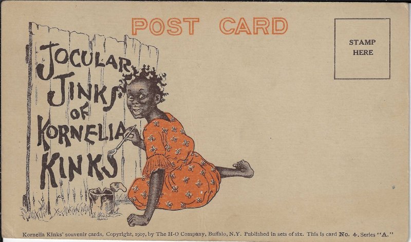 Postcard - $50  Showpiece! – Picaninny “Jocular Jinks of Kornelia Kinks”