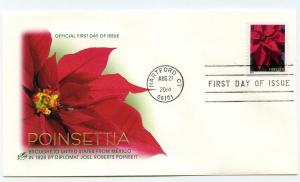 4816b Christmas 2014, Poinsettia, CB, ArtCraft, FDC