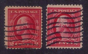 US Sc 406 x 2ea  Used 2c Extra Bright Carmine Very Fine