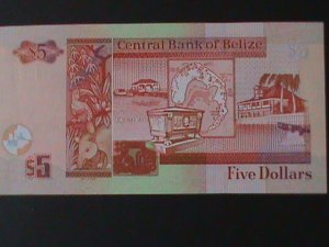 BELIZE-2011-CENTRAL BANK $5 DOLLAR.UNCIRULATED NOTE-VF WE SHIP TO WORLDWIDE