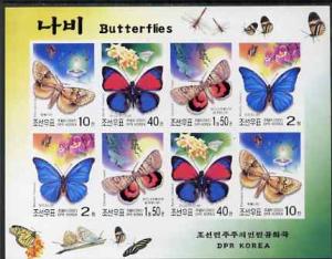 North Korea 2002 Butterflies imperf sheetlet containing 8...