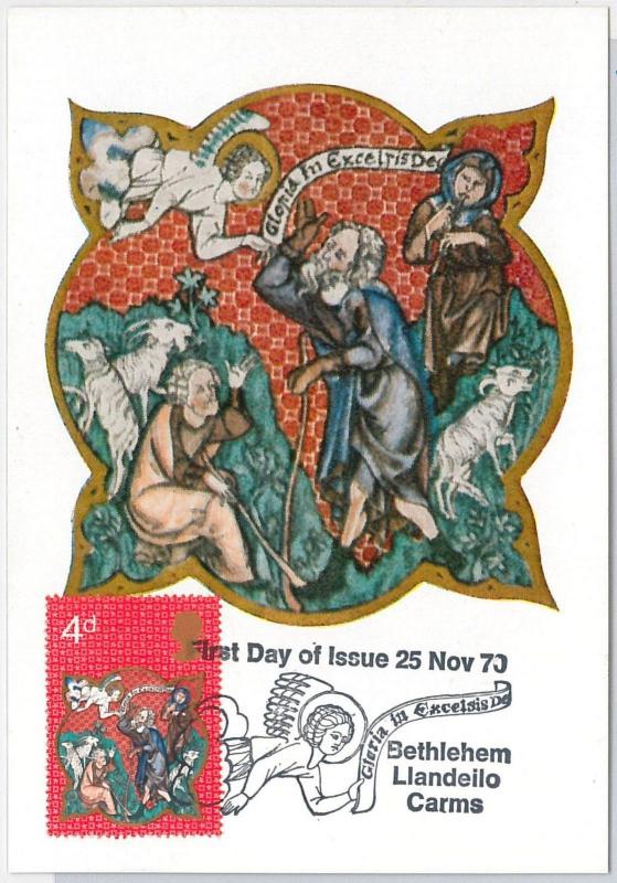 RELIGION Art -  GB : MAXIMUM CARD 1970  Bethlehem Llandeilo Carms 4d