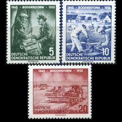 DDR 1955 - Scott# 255-7 Land Reform Set of 3 NH