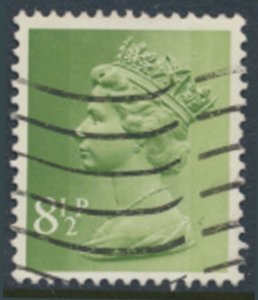 GB  Machin 8½p SG X881  2 bands  Used SC# MH65  see scans & details