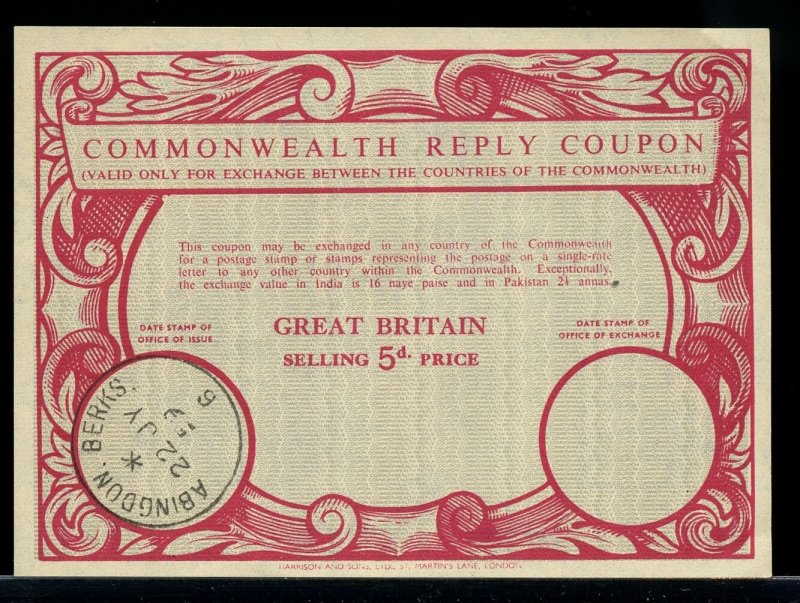 GREAT BRITAIN 5d -- International Reply Coupon IRC