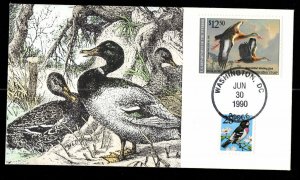 US DUCK SCOTT # RW57 - HAND PAINTED FIRST DAY COVER - CULIN -  #31/32