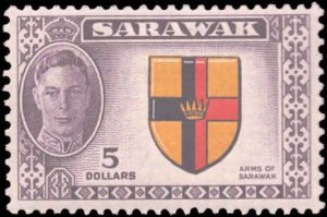 Sarawak #180-188, 190-194, Incomplete Set(14), W/O 189, 1950, Hinged