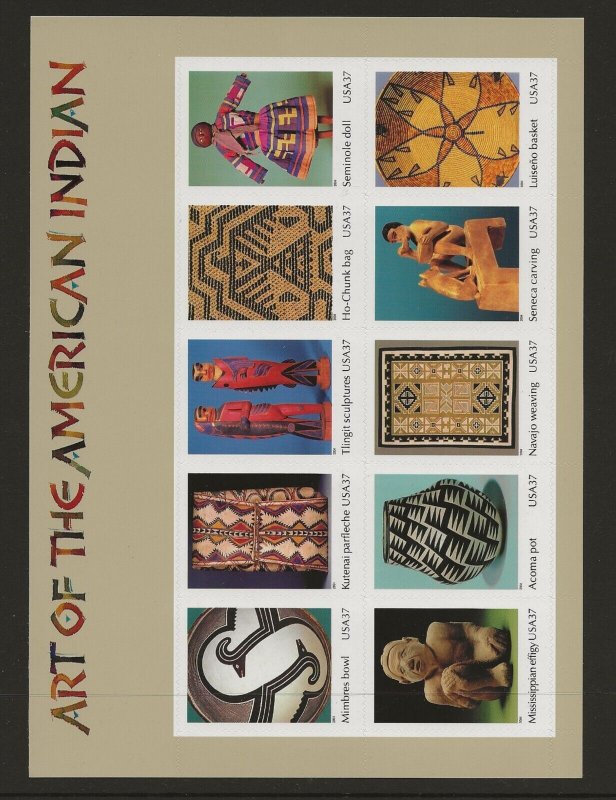 USA - 2004 Native American Art 10 value sheet sg.MS4378  MNH