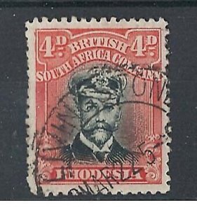 Rhodesia 1913 4d black & orange-vermilion sg294 g-fu, nibbled perfs cat £50