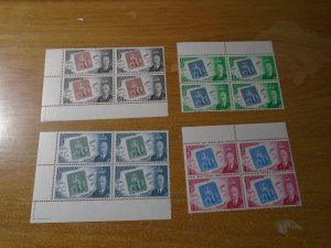 Barbados  #  230-33  MNH  Stamp on Stamp   Blocks of 4