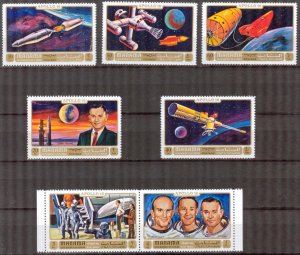 Manama / Ajman 1972 Space Mission Apollo 16 set of 7 MNH