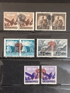 1945-7 Italy Private Bersaglieri Overprint on Definitive Pairs MH Complete Set