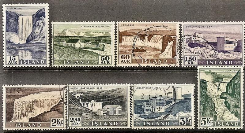 ICELAND 289-96 USED 1956 WATERFALLS