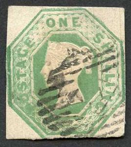 SG56 1/- Embossed Deep Green Cat 1200 pounds