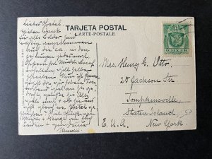 1920s Mexico RPPC Postcard Cover to Staten Island NY USA Post Office Interior