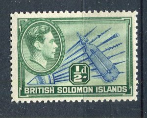 BRITISH SOLOMONS; 1938 early GVI Pictorial issue Mint hinged 1/2d. value