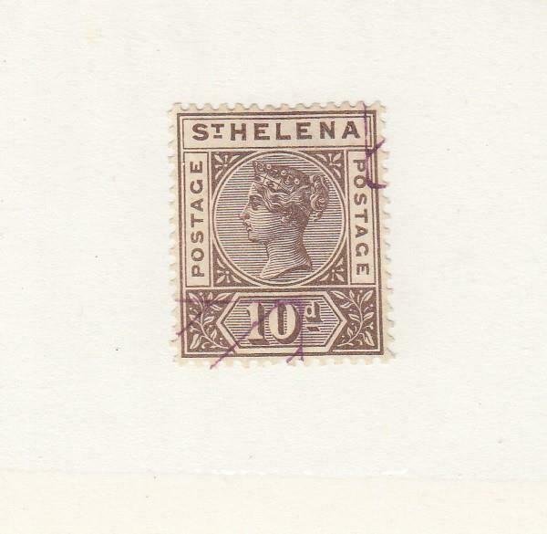 ST HELENA # 46 VF-LIGHT USED Q/VICTORIA 10d CAT VALUE $50+