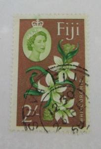 c1960  FIJI SC #184 WHITE ORCHIDS used stamp