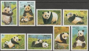 EDSROOM-22134 Bhutan 919-925 MNH 1990 Pandas