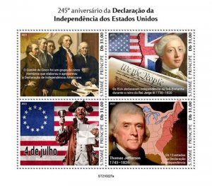 St Thomas - 2021 American Independence - 4 Stamp Sheet - ST210227a
