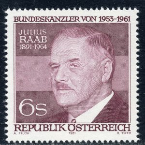 1690 - Austria 1981 -  Julius Raab -  Federal Chancellor of Austria - MNH Set