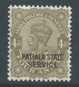 India-Convention States-Patiala #O47 NH 4a King George V Issue Ovptd. Patial...