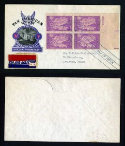 # 895 Plate block of 4 First Day Cover addressed with Ioor cachet - 4-14-1940