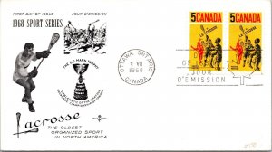 Canada 1968 FDC - Lacrosse, Sport Series - Ottawa, Ont - J8990