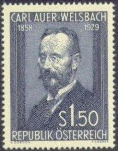 AUSTRIA  595 MINT OG 1954 Welsbach, Carl - CHEMIST CV $35.00