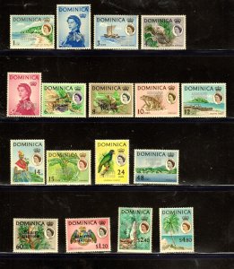 DOMINICA #211-227 1968 OVPRTD (ASSOCIATED STATEHOOD) MINT VF NH O.G