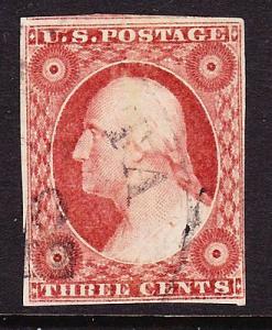 Scott 11A, Used, 4 Margins, Light CDS