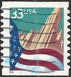 # 3281c USED FLAG AND CITY SMALL DATE