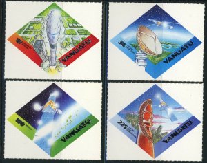 Vanuatu #759-762 Intelsat Space Satellites Postage Stamps Topical 2000 Mint LH