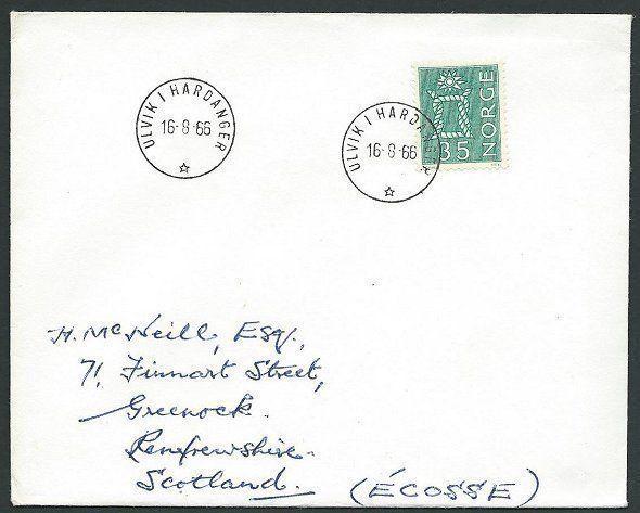 NORWAY 1966 cover ULVIK - HANRDANGER TPO cds...............................43673