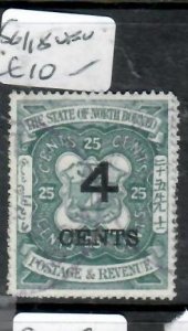 NORTH BORNEO 4C/25C   ARMS SG 118     VFU   P0514H