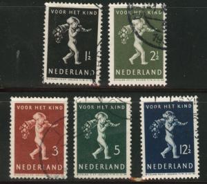 Netherlands Scott B118-122 used 1939 semi-postals CV $3.60