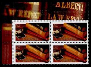 Canada 2228 TL Plate Block MNH Law Society of Alberta