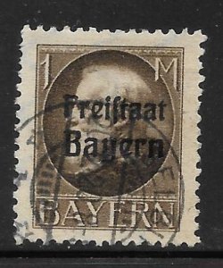 Bavaria - Scott #206 1M Brown  F VF  Used